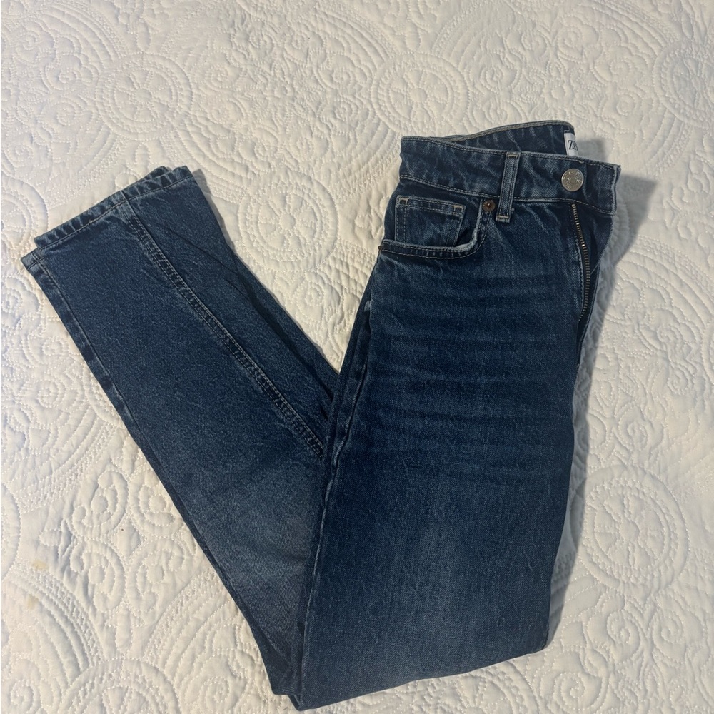 Zara Dark Blue Straight Leg Jeans